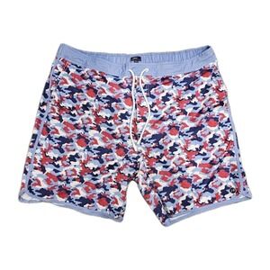 johnnie-O Mens XXL Gulf Blue Patriotic Camo Swim Trunks Lined Style JMSS2460